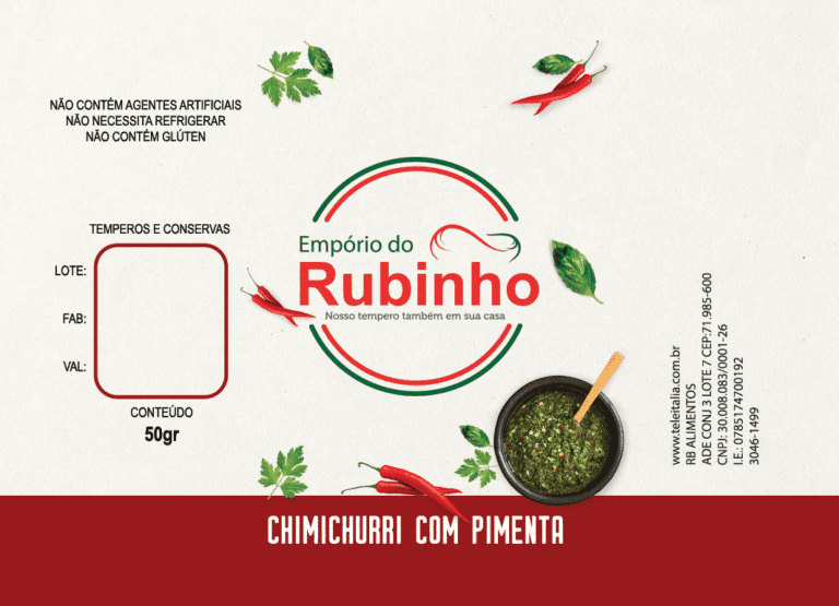Rotulo Chimichuri com Pimenta RubinhoExpress